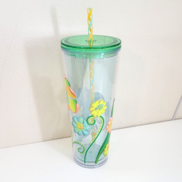 Starbucks Summer 2025 Printed Floral Clear Acrylic Venti 24oz Tumbler Cup - Picture 5 of 8